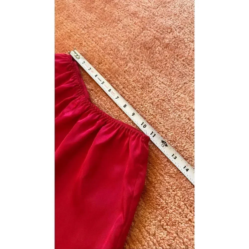 Red Satin Sleep Shorts Heart Embroidery Lingerie Size S